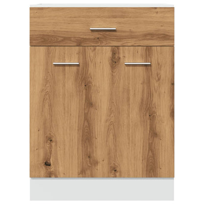 Onderkast met lade 60x46x81,5 cm bewerkt hout artisanaal eiken