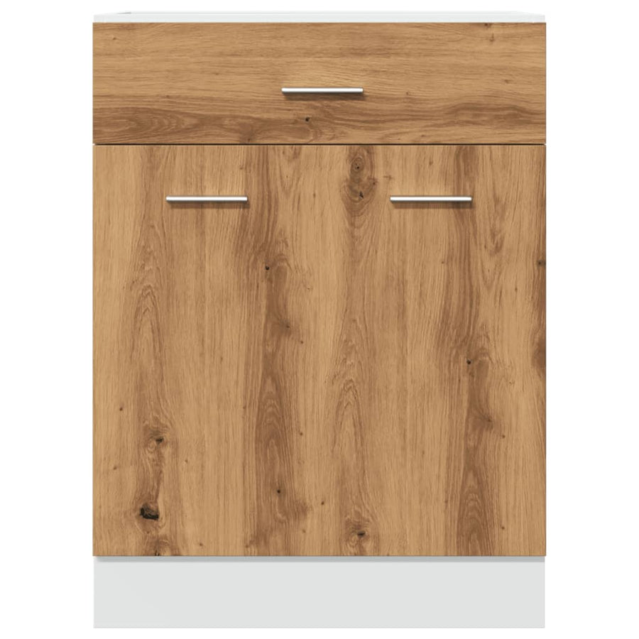 Onderkast met lade 60x46x81,5 cm bewerkt hout artisanaal eiken
