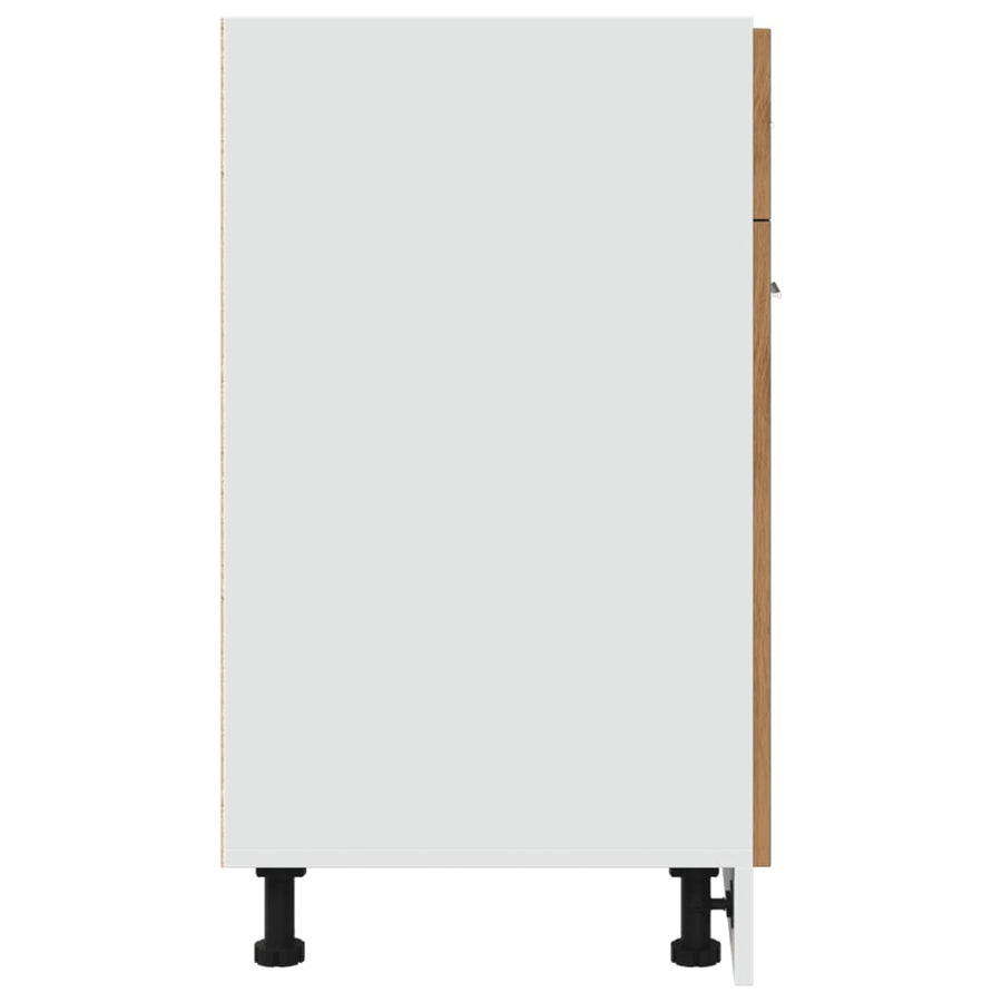 Onderkast met lade 60x46x81,5 cm bewerkt hout artisanaal eiken