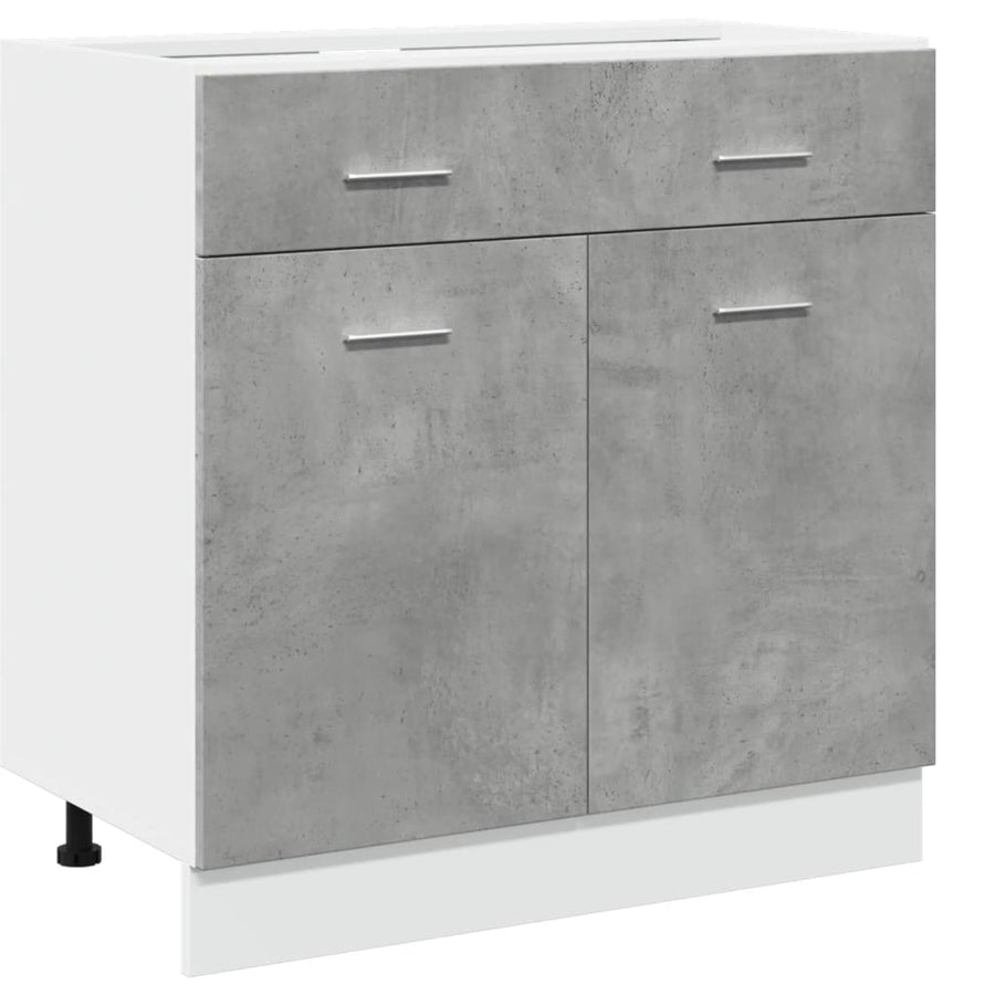 Onderkast met lade 80x46x81,5 cm bewerkt hout betongrijs