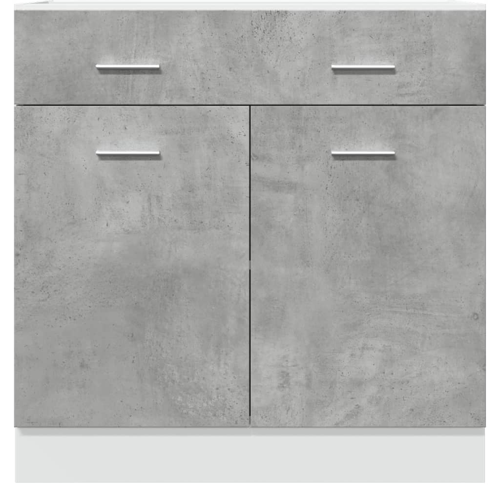 Onderkast met lade 80x46x81,5 cm bewerkt hout betongrijs