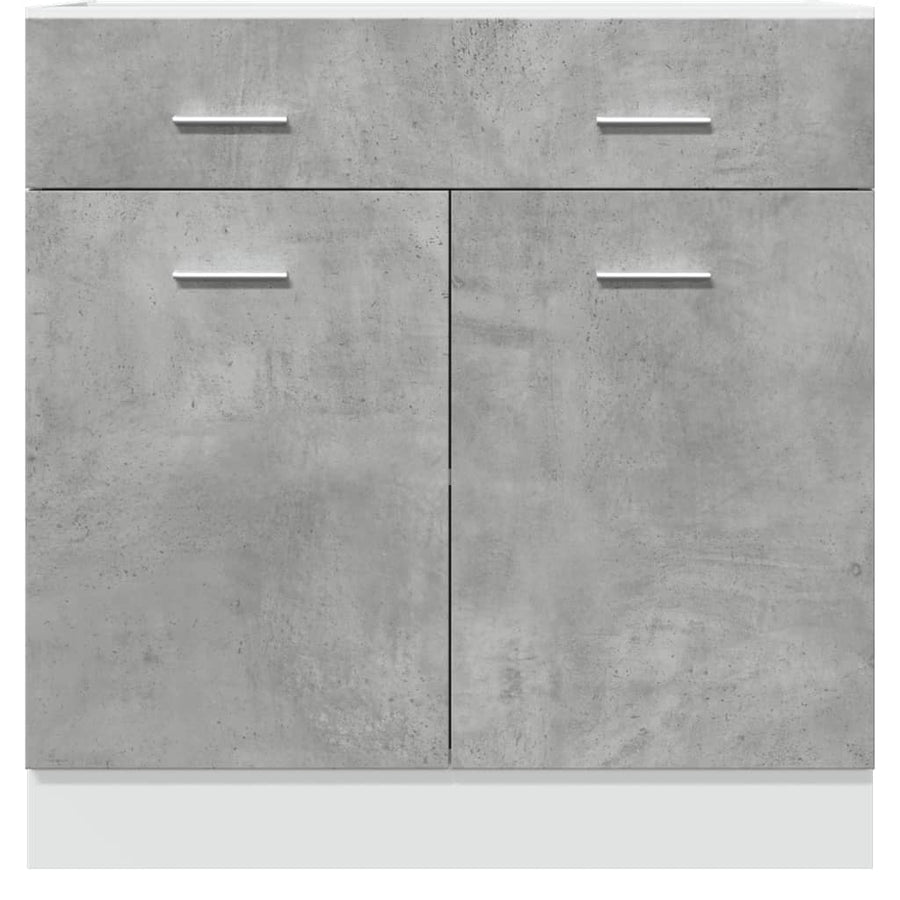 Onderkast met lade 80x46x81,5 cm bewerkt hout betongrijs
