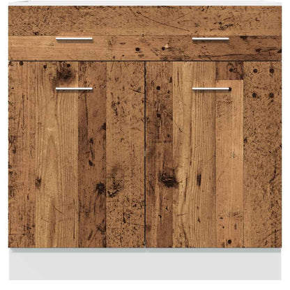 Onderkast met lade 80x46x81,5 cm bewerkt hout oud houtkleurig