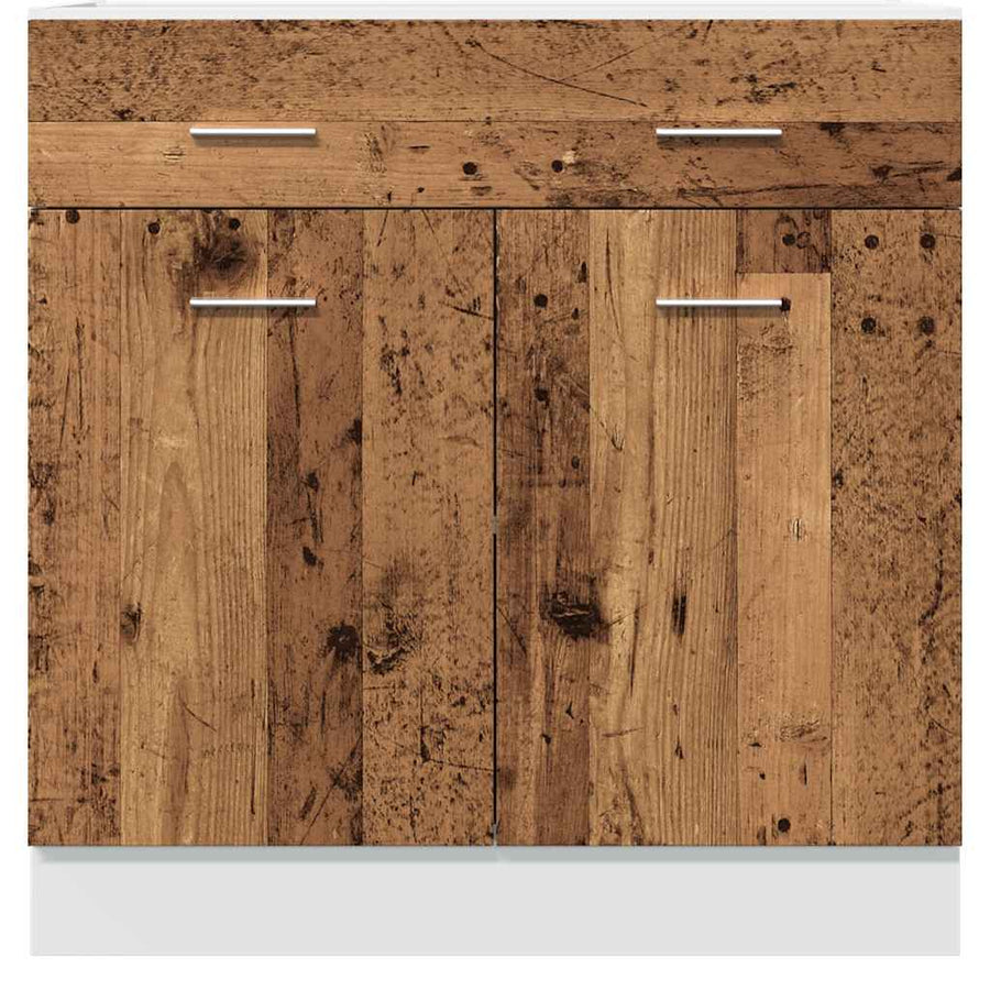 Onderkast met lade 80x46x81,5 cm bewerkt hout oud houtkleurig