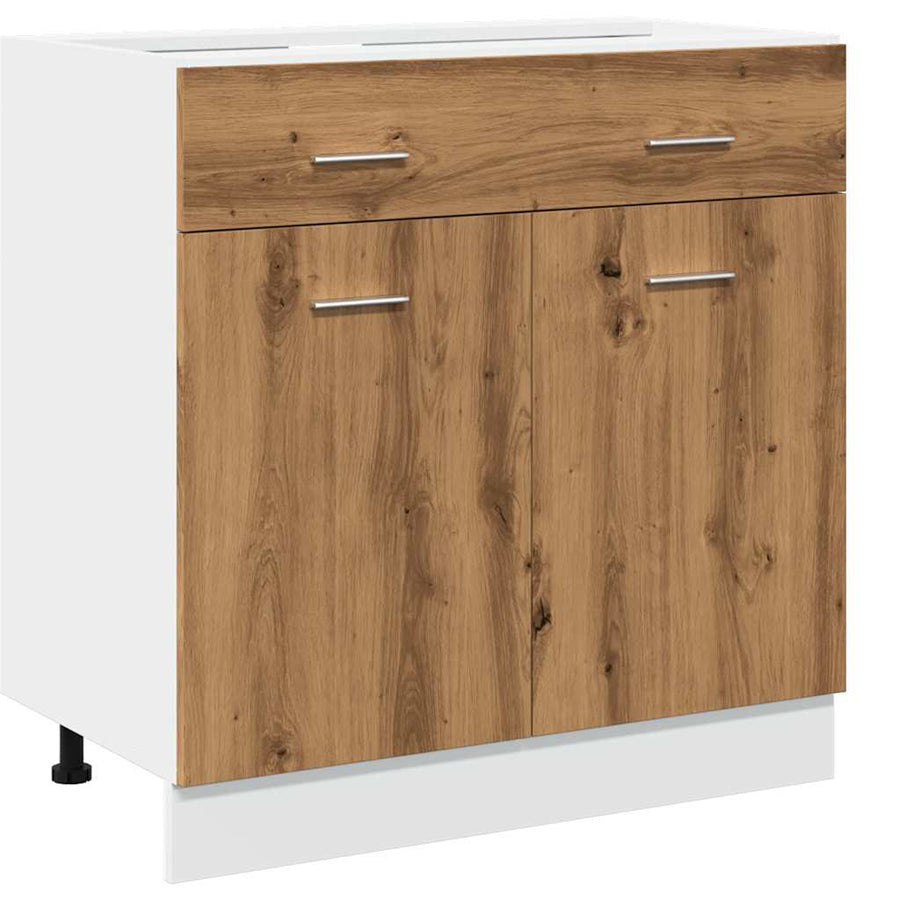 Onderkast met lade 80x46x81,5 cm bewerkt hout artisanaal eiken