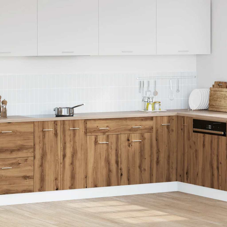 Onderkast met lade 80x46x81,5 cm bewerkt hout artisanaal eiken