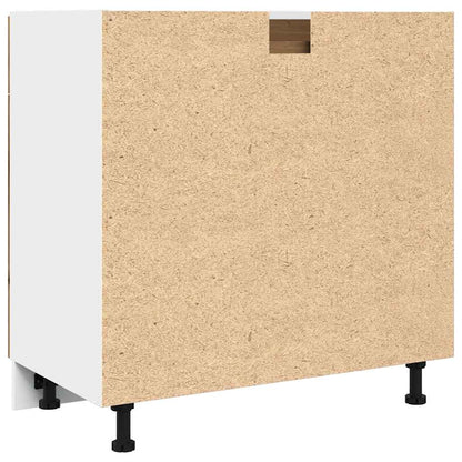 Onderkast met lade 80x46x81,5 cm bewerkt hout artisanaal eiken