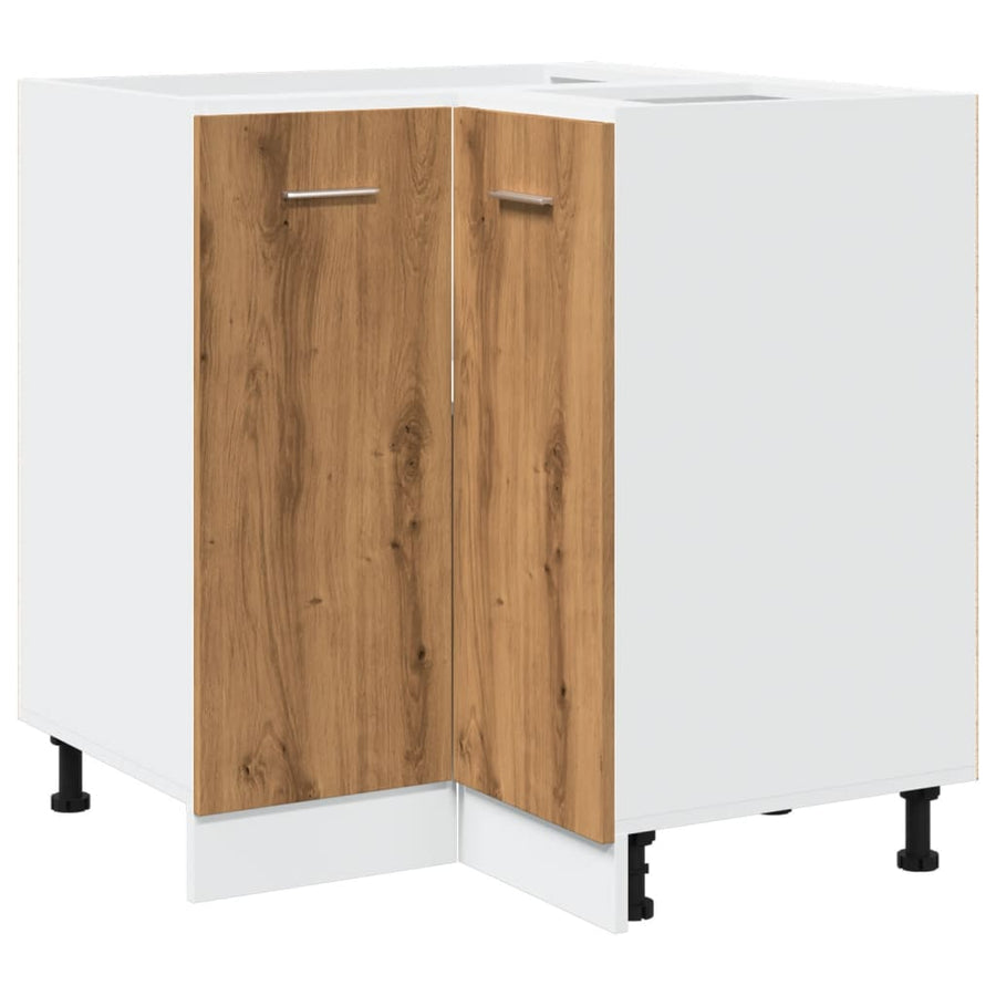 Keukenkastje 75,5x75,5x81,5 cm bewerkt hout artisanaal eiken