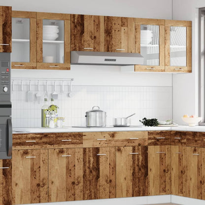 Hangkast 40x31x60 cm bewerkt hout oud houtkleurig