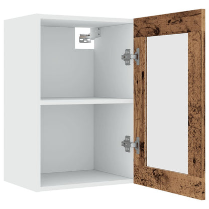 Hangkast 40x31x60 cm bewerkt hout oud houtkleurig