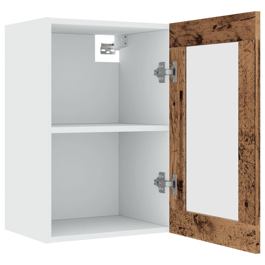 Hangkast 40x31x60 cm bewerkt hout oud houtkleurig