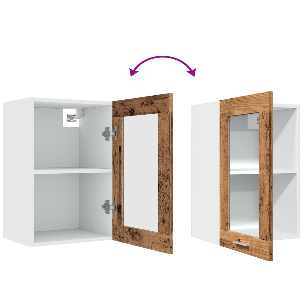 Hangkast 40x31x60 cm bewerkt hout oud houtkleurig