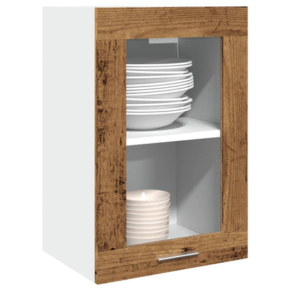 Hangkast 40x31x60 cm bewerkt hout oud houtkleurig