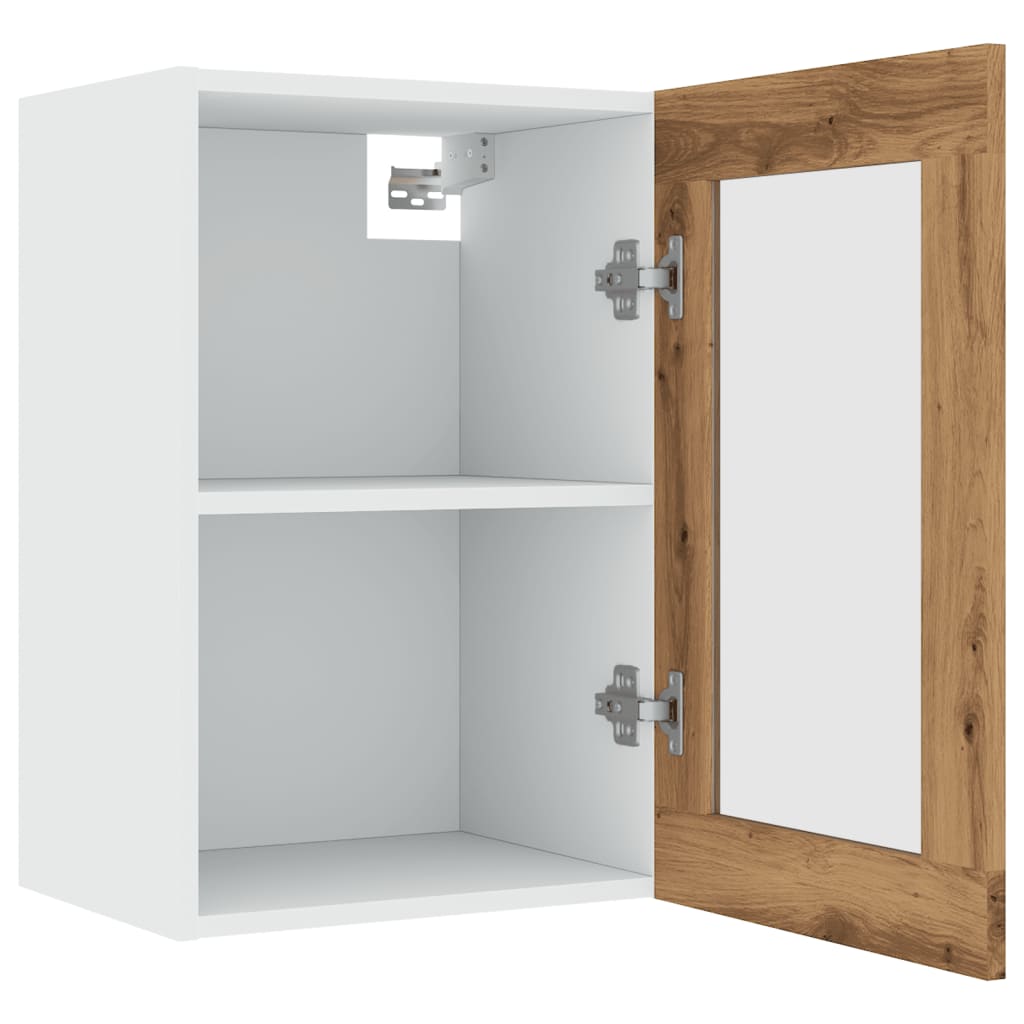 Hangkast 40x31x60 cm bewerkt hout artisanaal eikenkleurig