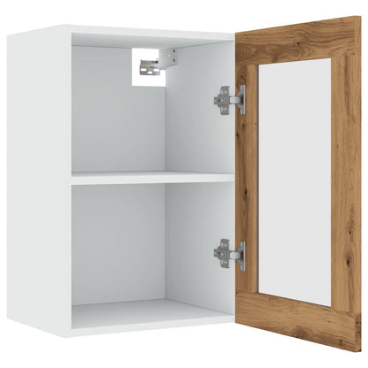 Hangkast 40x31x60 cm bewerkt hout artisanaal eikenkleurig