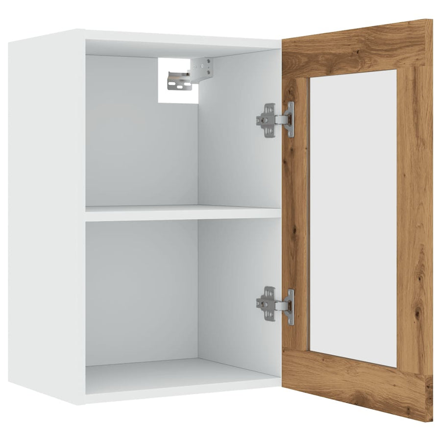 Hangkast 40x31x60 cm bewerkt hout artisanaal eikenkleurig
