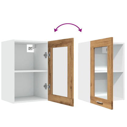 Hangkast 40x31x60 cm bewerkt hout artisanaal eikenkleurig