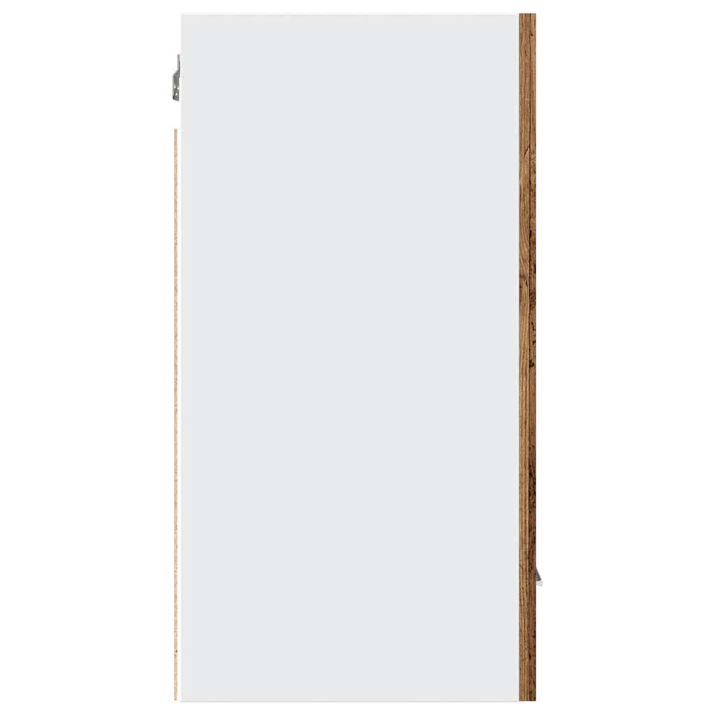 Hangkast 30x31x60 cm bewerkt hout oud houtkleurig