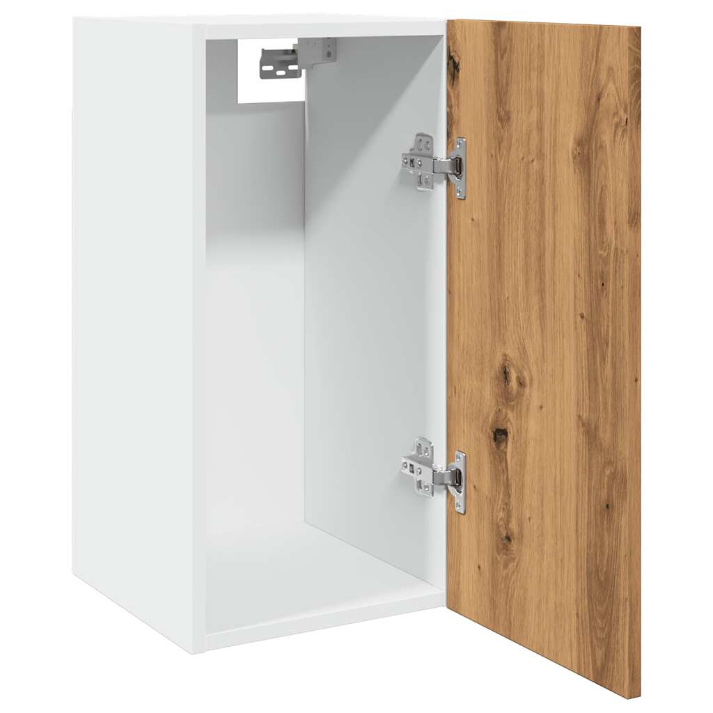 Hangkast 30x31x60 cm bewerkt hout artisanaal eikenkleur