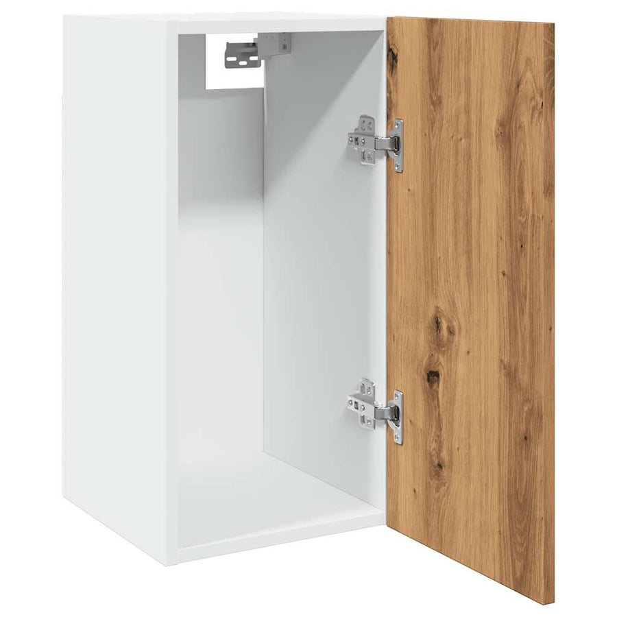 Hangkast 30x31x60 cm bewerkt hout artisanaal eikenkleur