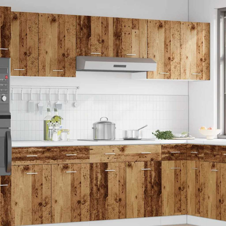 Hangkast 40x31x60 cm bewerkt hout oud houtkleurig