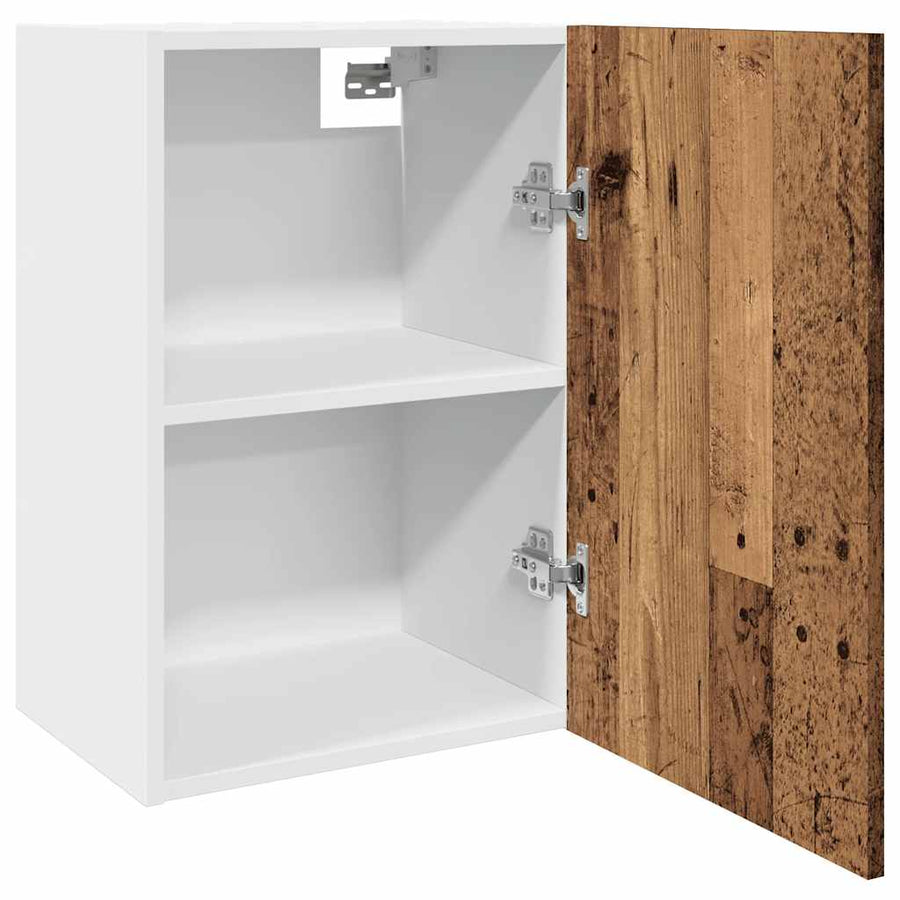 Hangkast 40x31x60 cm bewerkt hout oud houtkleurig