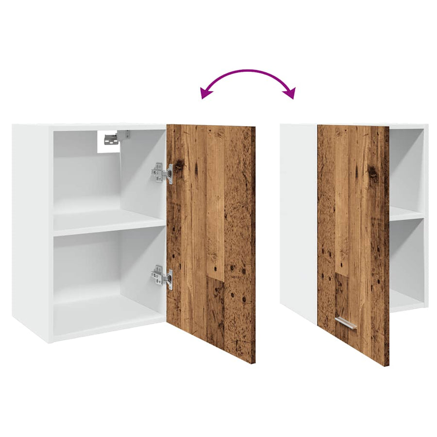 Hangkast 40x31x60 cm bewerkt hout oud houtkleurig