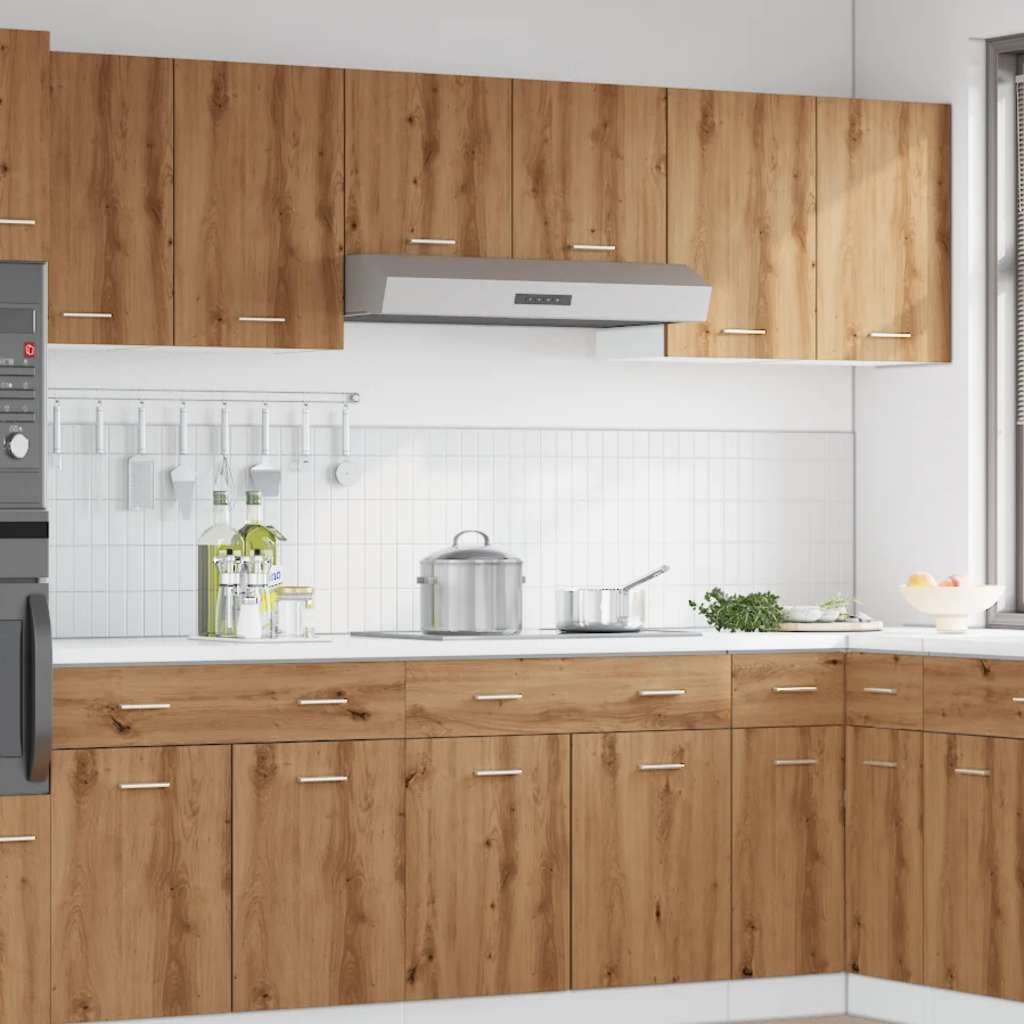 Hangkast 40x31x60 cm bewerkt hout artisanaal eikenkleur
