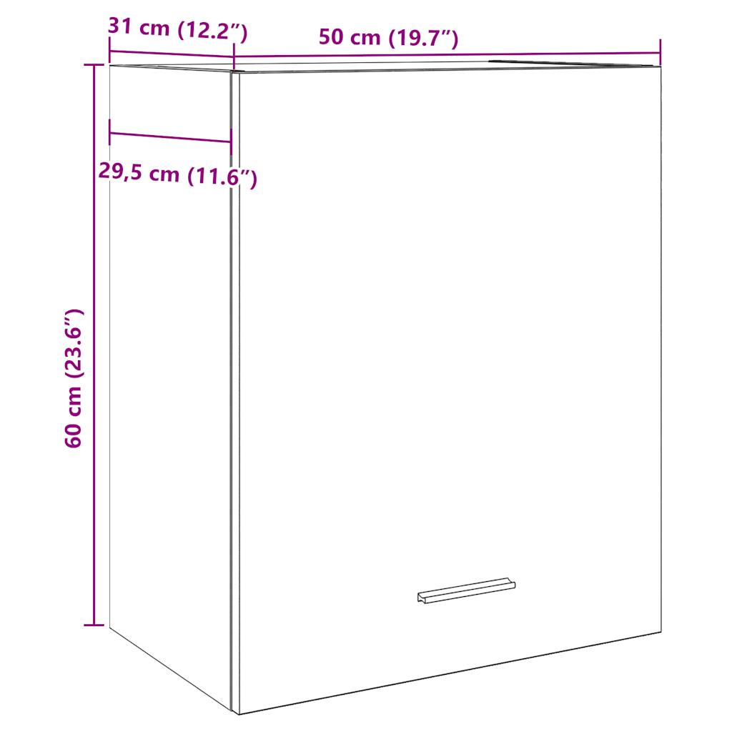 Hangkast 50x31x60 cm bewerkt hout betongrijs