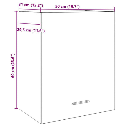 Hangkast 50x31x60 cm bewerkt hout oud houtkleurig