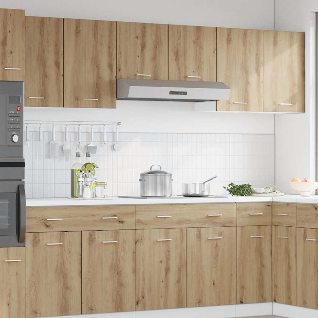 Hangkast 50x31x60 cm bewerkt hout artisanaal eikenkleur