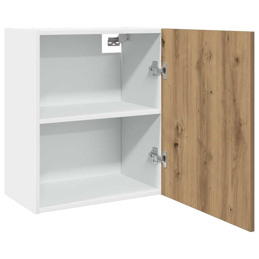 Hangkast 50x31x60 cm bewerkt hout artisanaal eikenkleur