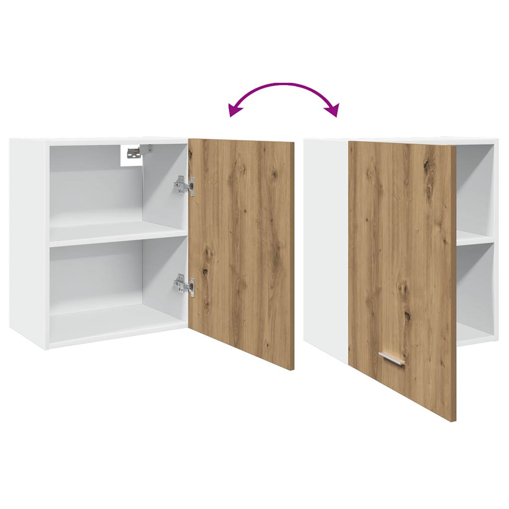 Hangkast 50x31x60 cm bewerkt hout artisanaal eikenkleur