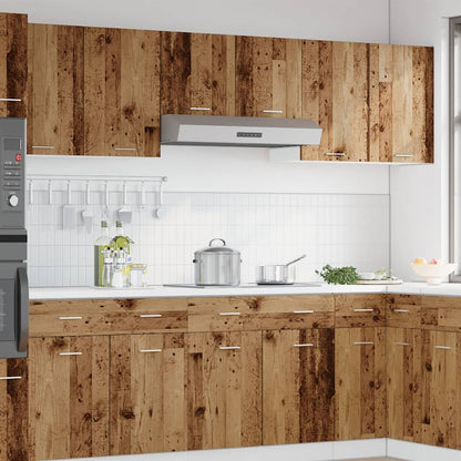 Hangkast 80x31x60 cm bewerkt hout oud houtkleurig