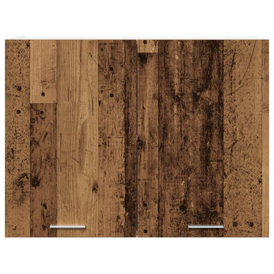 Hangkast 80x31x60 cm bewerkt hout oud houtkleurig