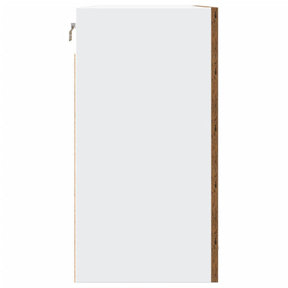 Hangkast 80x31x60 cm bewerkt hout oud houtkleurig