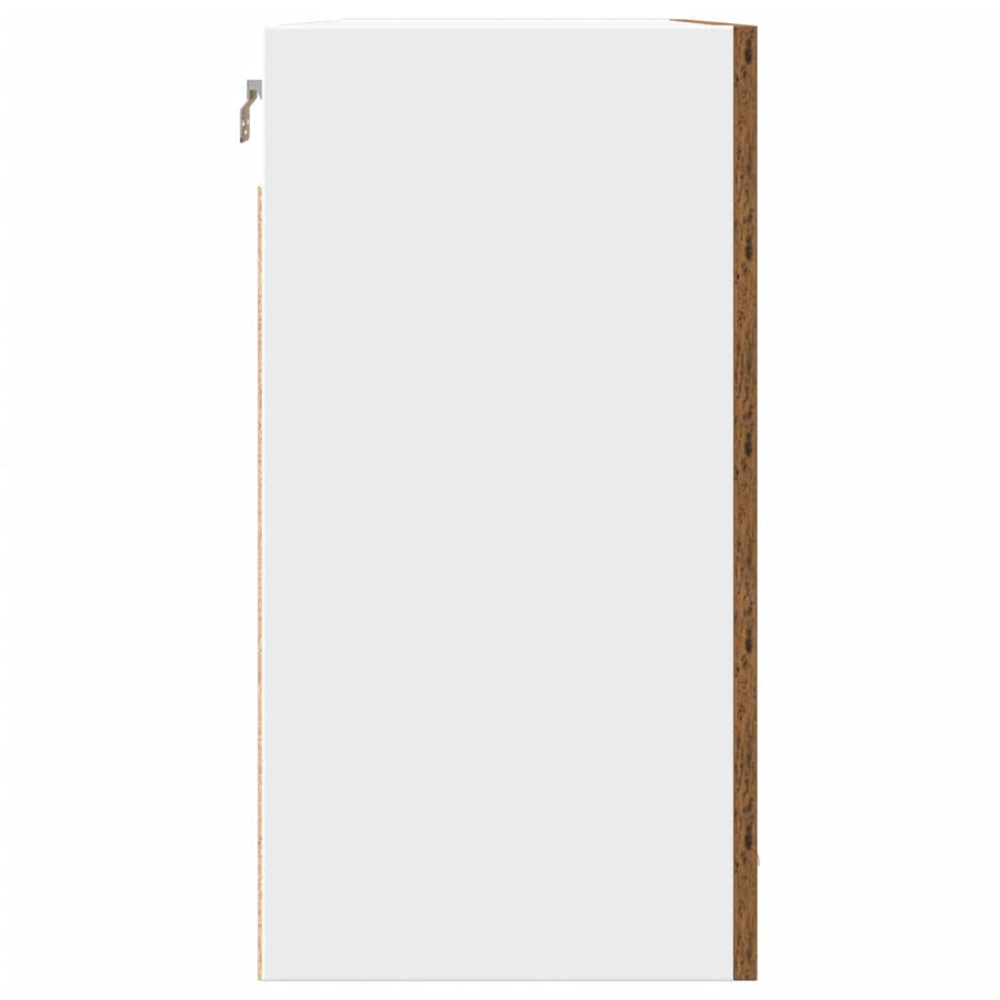 Hangkast 80x31x60 cm bewerkt hout oud houtkleurig