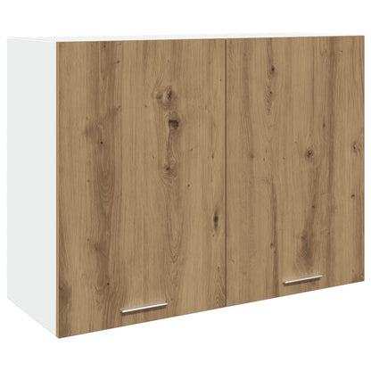 Hangkast 80x31x60 cm bewerkt hout artisanaal eikenkleur