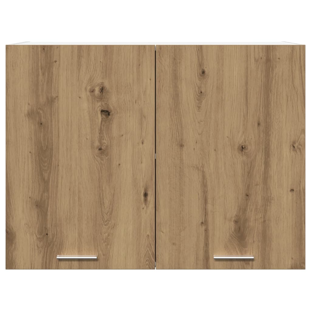 Hangkast 80x31x60 cm bewerkt hout artisanaal eikenkleur