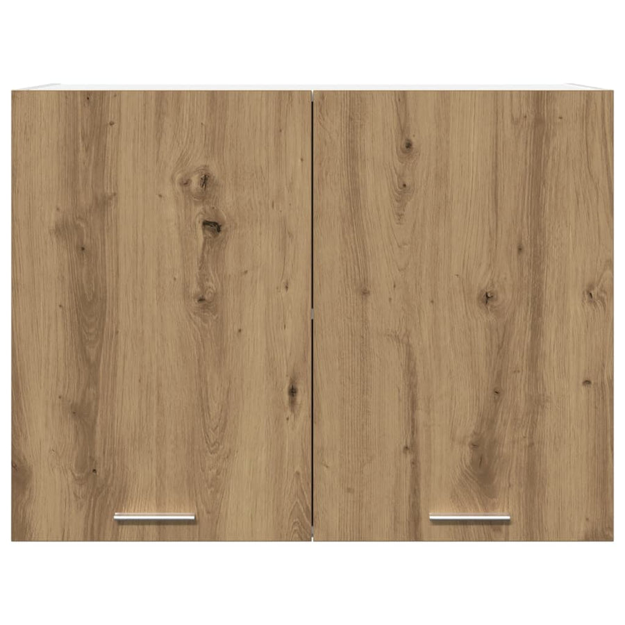 Hangkast 80x31x60 cm bewerkt hout artisanaal eikenkleur
