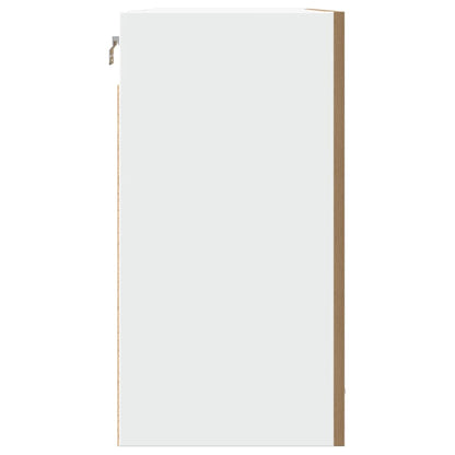 Hangkast 80x31x60 cm bewerkt hout artisanaal eikenkleur