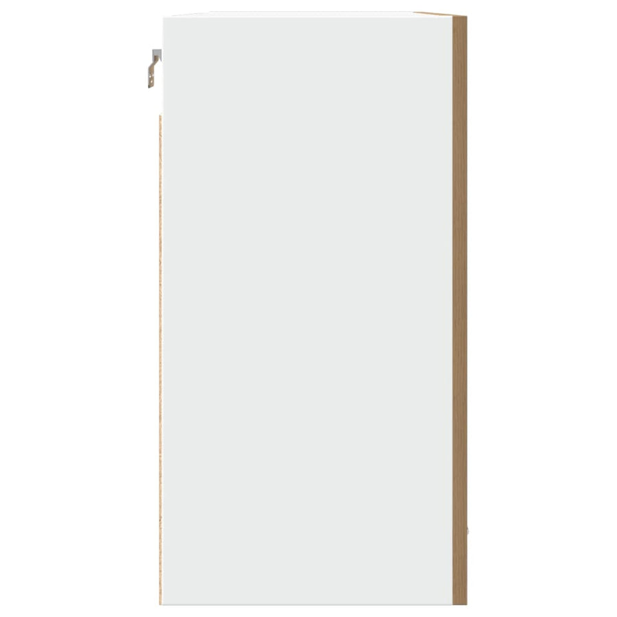 Hangkast 80x31x60 cm bewerkt hout artisanaal eikenkleur
