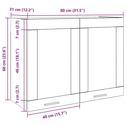 Hangkast 80x31x60 cm betongrijs