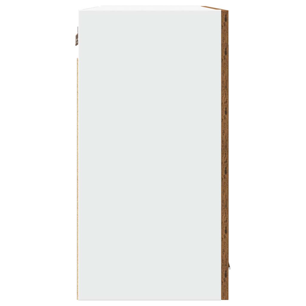 Hangkast 80x31x60 cm bewerkt hout oud houtkleurig