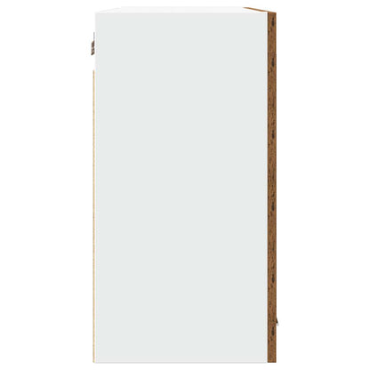 Hangkast 80x31x60 cm bewerkt hout oud houtkleurig