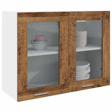 Hangkast 80x31x60 cm bewerkt hout oud houtkleurig