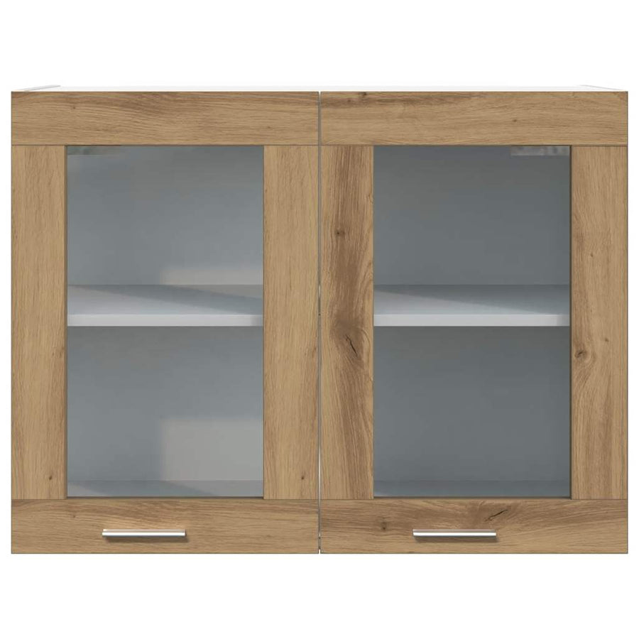 Hangkast 80x31x60 cm bewerkt hout artisanaal eikenkleurig