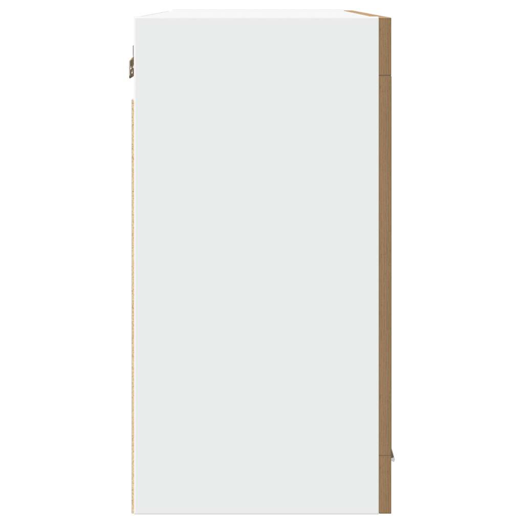 Hangkast 80x31x60 cm bewerkt hout artisanaal eikenkleurig