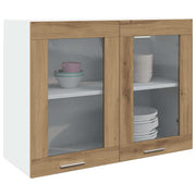 Bovenkast 80x31x60 cm bewerkt hout eikenkleurig
