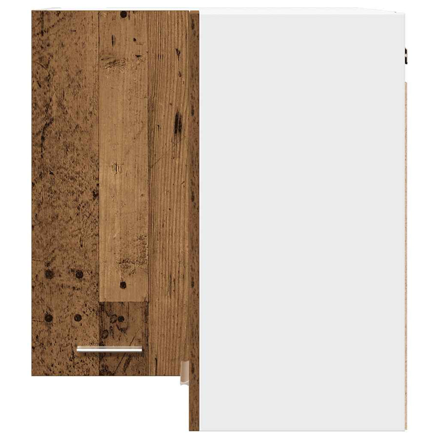 Hanghoekkast 57x57x60 cm bewerkt hout oud houtkleurig
